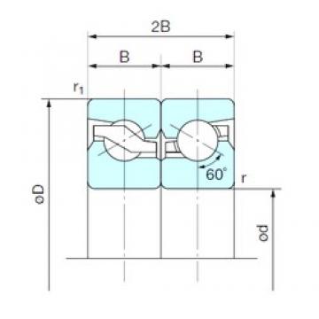 55 mm x 100 mm x 20 mm  NACHI 55TAB10DB Cojinetes De Bola