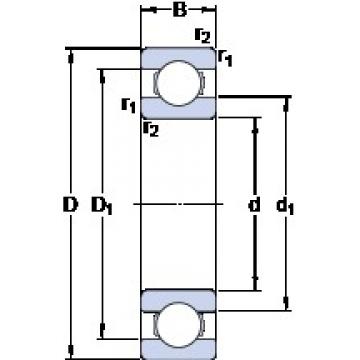 15.875 mm x 22.225 mm x 3.967 mm  SKF D/W SRI-1458 Cojinetes de bolas profundas