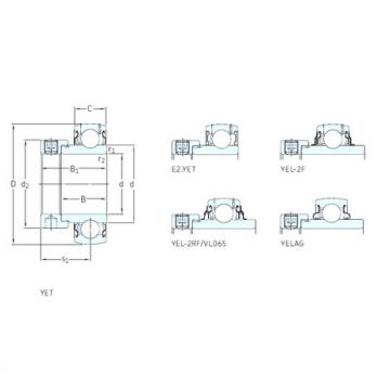 25 mm x 52 mm x 21,5 mm  SKF YET205 Cojinetes de bolas profundas